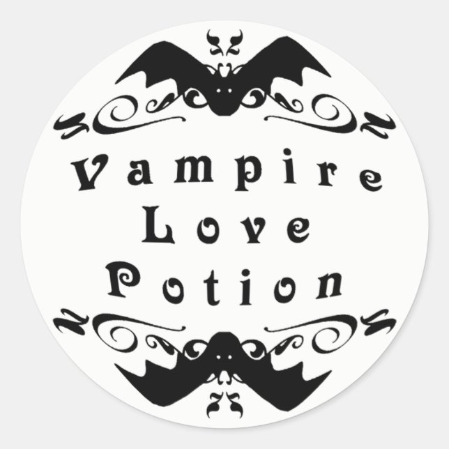 Vampire Love Potion Halloween Classic Round Sticker (Front)