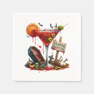 Vampire Martini Halloween Paper Napkin