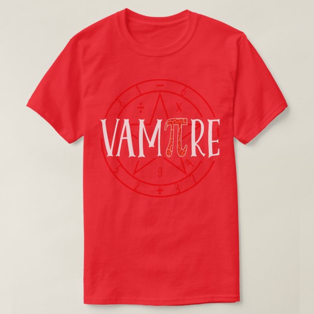 Vampire Math Teacher Funny Halloween T-Shirt (Design Front)