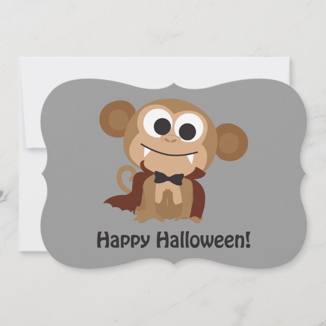 Vampire Monkey Halloween Party Invitation (Front)