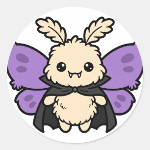 Vampire Moth Halloween Classic Round Sticker