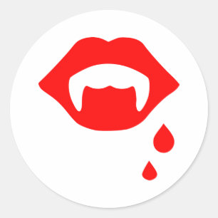 Vampire Mouth Classic Round Sticker