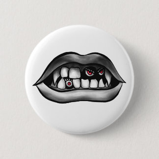 Vampire Mouth With Fangs And Evil Creatures 6 Cm Round Badge