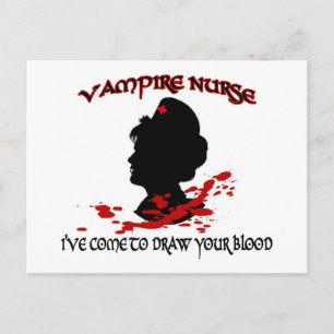 Vampire Nurse (I’ve Come To Draw Your Blood) Postcard