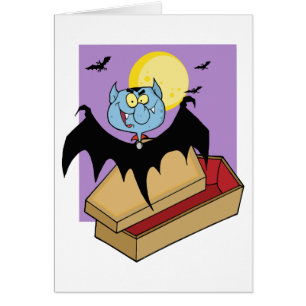 Vampire Out Of Coffin And Bats Near A Full Moon