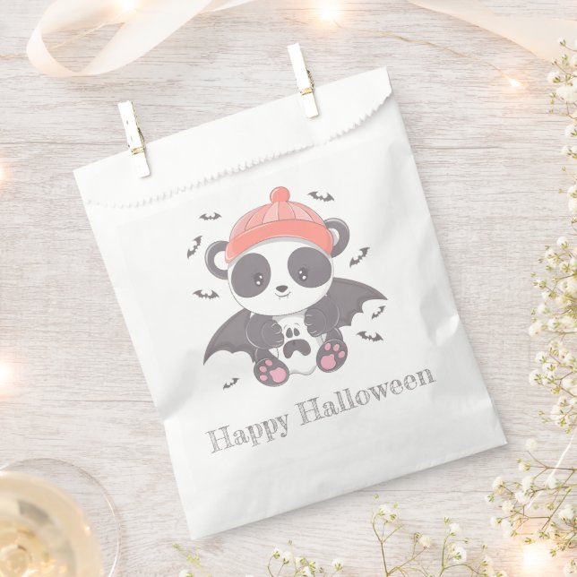 Vampire Panda Bats Ghost Happy Halloween Favour Bags (Clipped)