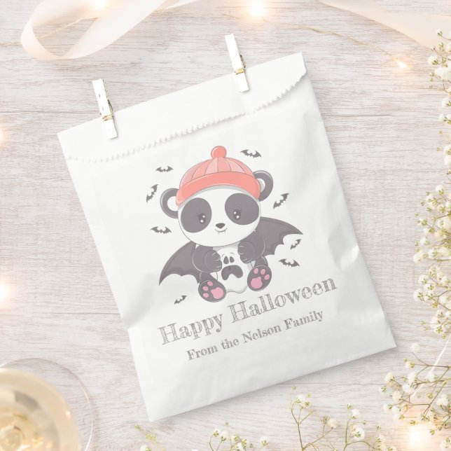 Vampire Panda Bats Ghost Happy Halloween Favour Bags (Clipped)
