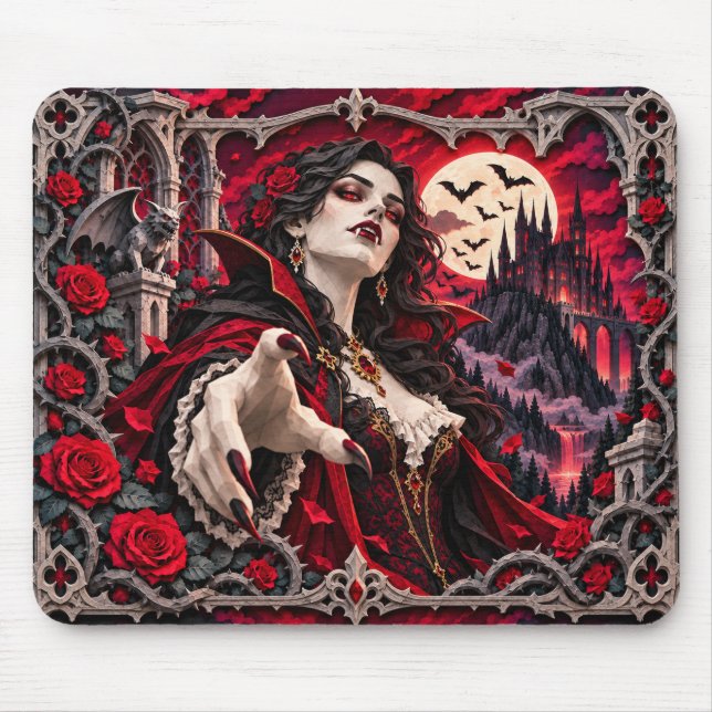 Vampire, Paper Cut Monster Mouse Mat (Front)