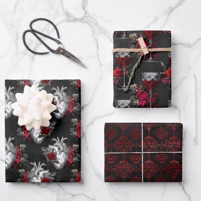 Vampire Pattern Wrapping Paper Sheet (Front)