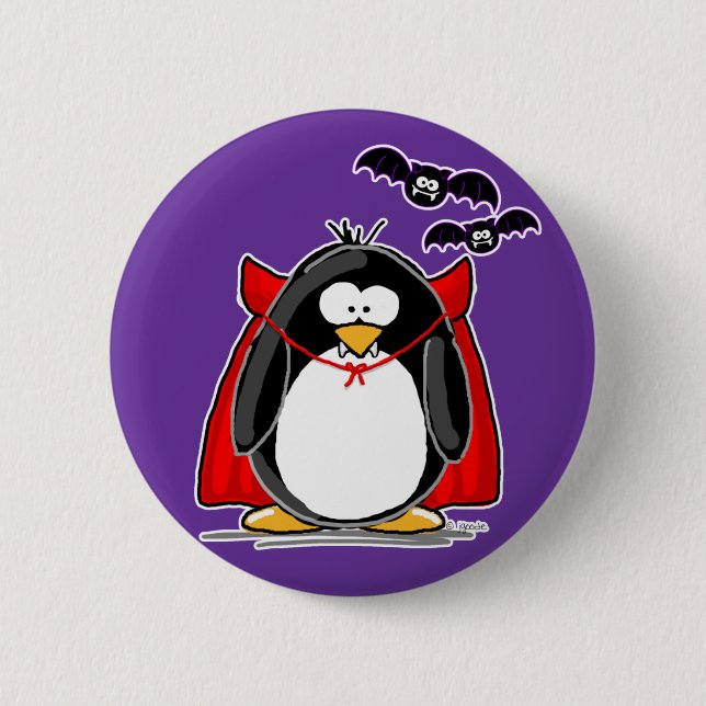 Vampire Penguin 6 Cm Round Badge (Front)