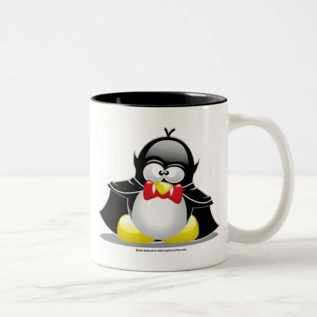 Vampire Penguin Two-Tone Coffee Mug (Right)