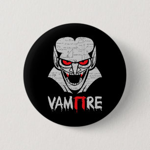 Vampire Pi Halloween Costume Funny Math Science Te 6 Cm Round Badge