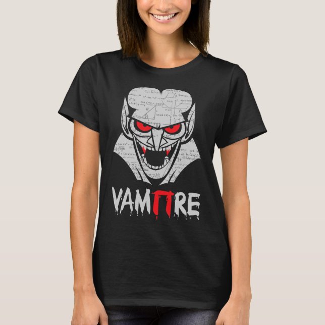 Vampire Pi Halloween Costume Funny Math Science Te T-Shirt (Front)