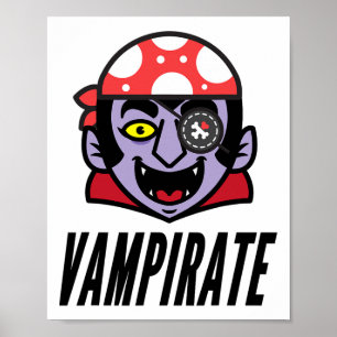 Vampire Pirate Vampirate T Shirt Halloween Poster