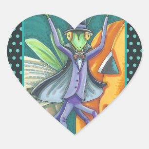 VAMPIRE PRAYING MANTIS BUG STICKERS SHEET Heart