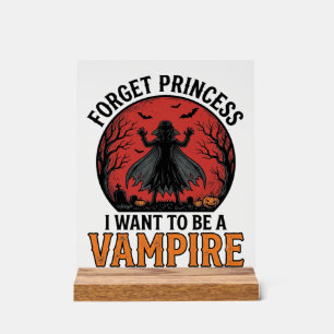 Vampire Princess Shirt Spooky Retro Halloween Desi Acrylic Sign