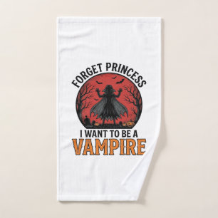 Vampire Princess Shirt Spooky Retro Halloween Desi Hand Towel