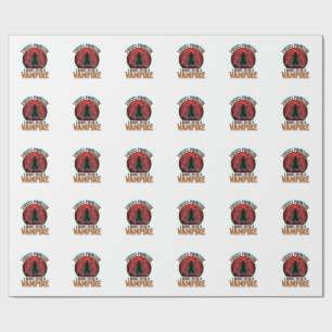 Vampire Princess Shirt Spooky Retro Halloween Desi Wrapping Paper