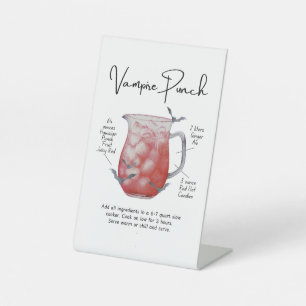 Vampire Punch Halloween Pedestal Sign