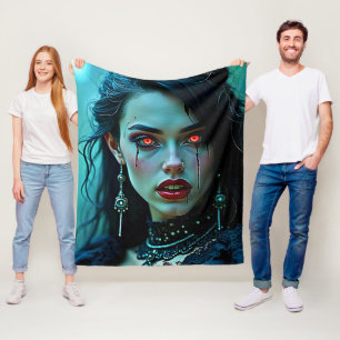 Vampire Queen: Dark Allure Art Fleece Blanket