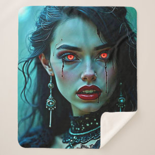 Vampire Queen: Dark Allure Art Sherpa Blanket