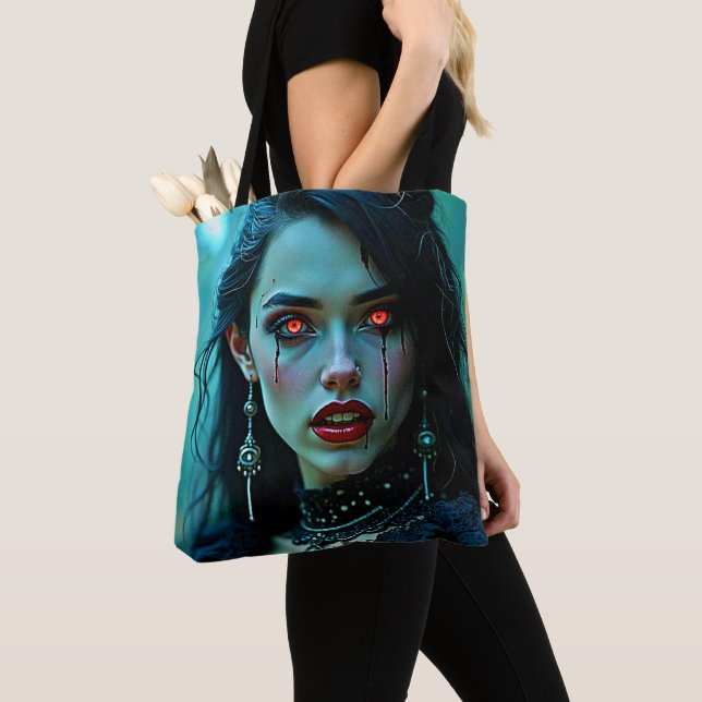 Vampire Queen: Dark Allure Art Tote Bag (Close Up)