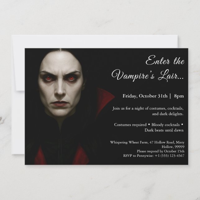 Vampire Queen – Halloween Costume Party Invitation (Front)