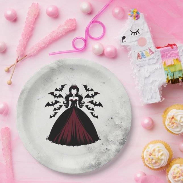 Vampire Queen Halloween Party Paper Plate (Party)