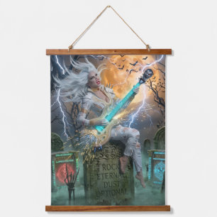 Vampire Queen’s Electrifying Guitar: Rock Eternal Hanging Tapestry