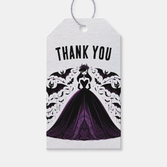 Vampire Quinceañera Gift Tags (Front)