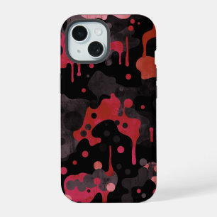Vampire Red Camo Pattern Scary Creepy Horror iPhone 15 Case