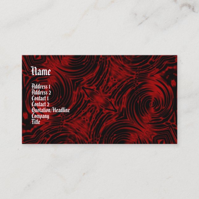 Vampire Red Gothic Business Card (Front)