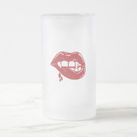 Vampire Red Lips Dripping Blood