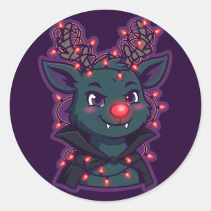 Vampire Reindeer Sticker