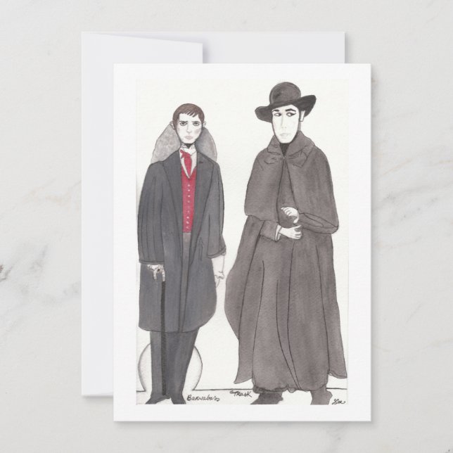 Vampire & Reverend Paper Dolls Card (Front)