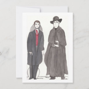 Vampire & Reverend Paper Dolls Card