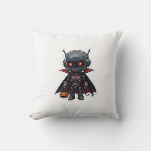Vampire Robot Halloween Pillow Cute Spooky Sci-Fi