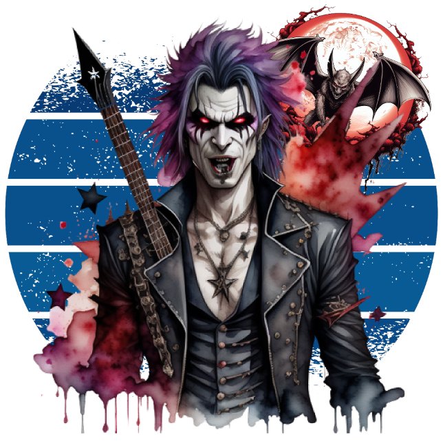 Vampire Rocker Poster (Bite into the Night, Become a Legend.)