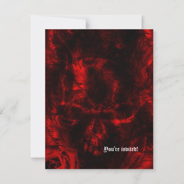 Vampire Roses Goth Wedding Invitation (Front)