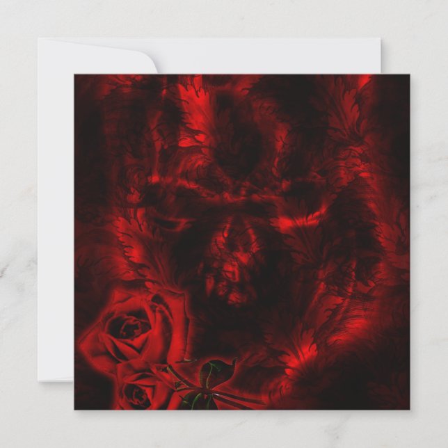 Vampire Roses Goth Wedding Invitation (Front)