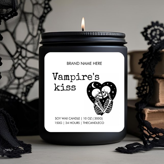 Vampire’s Kiss Gothic Candle | Custom Romantic Square Sticker (Creator Uploaded)