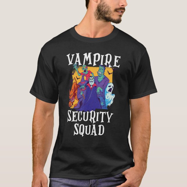 Vampire Security Squad  Easy Halloween Costume T-Shirt (Front)