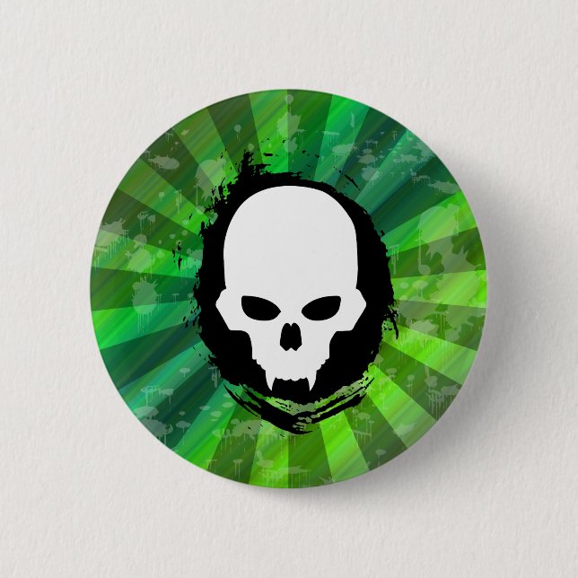Vampire Skull 6 Cm Round Badge (Front)