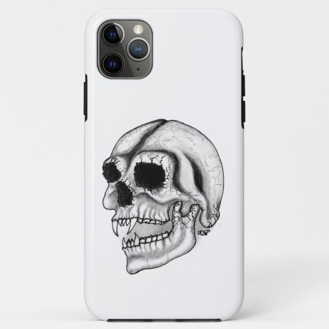 Vampire skull black and white Design Case-Mate iPhone Case (Back)
