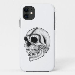 Vampire skull black and white Design iPhone 11 Case