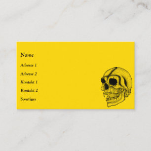 Vampire Skull black and yellow Design Business Card