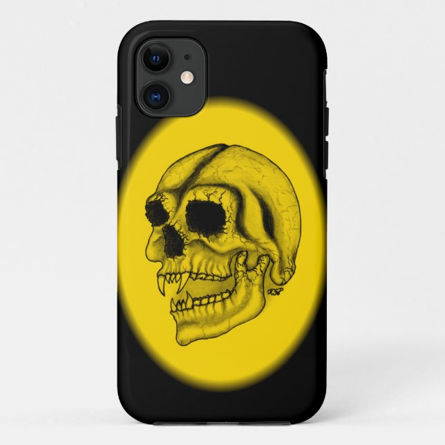 Vampire skull black and yellow Design Case-Mate iPhone Case (Back)
