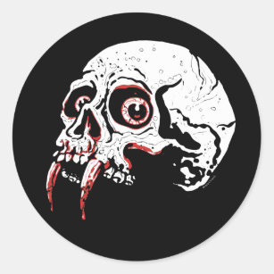 Vampire Skull Classic Round Sticker