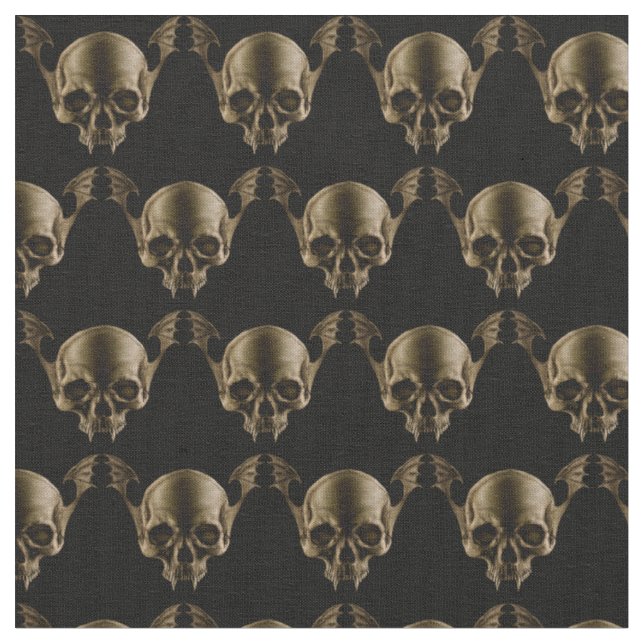 Vampire Skull Fabric (Close Up)