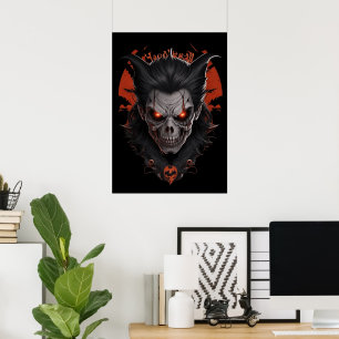 Vampire Skull Scary Poster Wall Decor